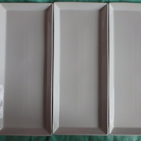 Sweese Rectangular Porcelain Platters, Serving Trays for Parties 12.5"L x 5.75”W - Picture 1 of 3